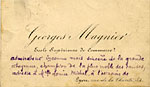 Visit card from G. Magnier, 1888