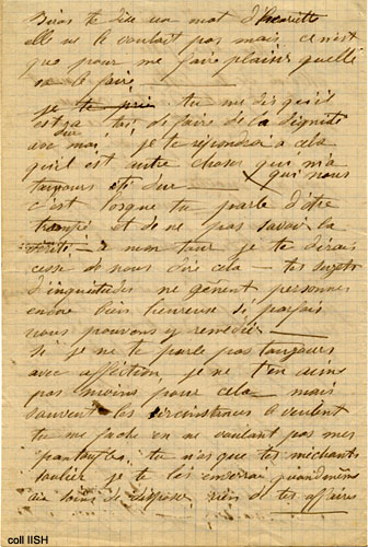 Lettre de Mme. Michel à sa fille, 1883