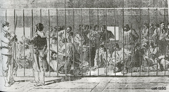 A cage with prisoners