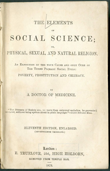 Title page of The Elements of Social Science
