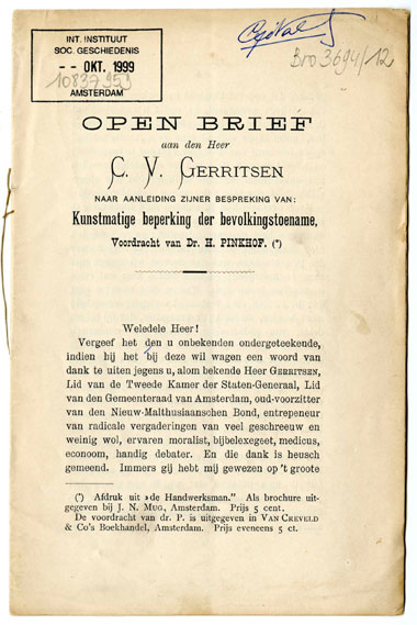 Isidore Hen, Open brief