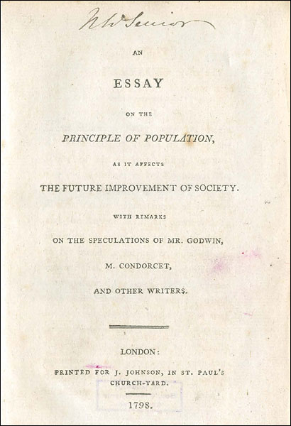 An essay on the principle of population (1798)