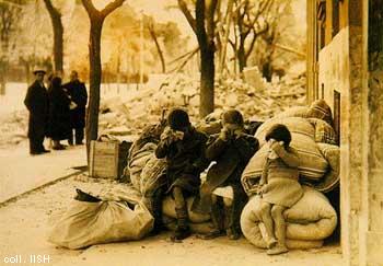 Dakloze kinderen in de Spaanse burgeroorlog